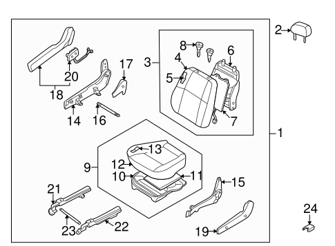 QX4 FRONT SEAT COMPONENTS