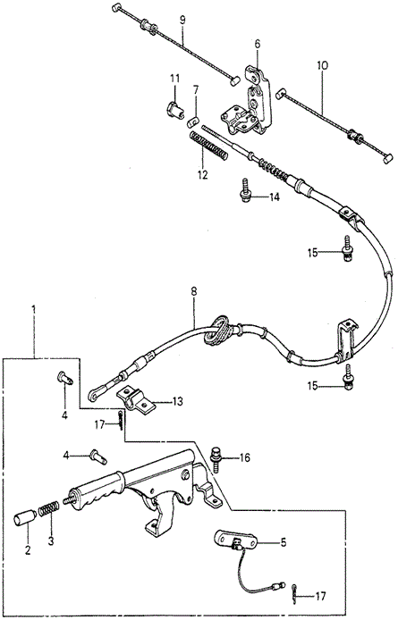 CHASSIS/PARKING BRAKE for 1981 Honda ACCORD HATCHBACK #1