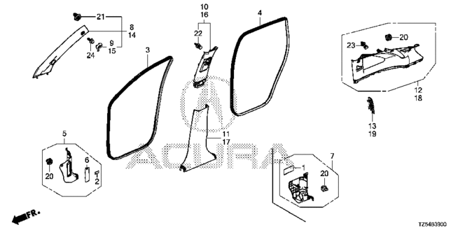 INTERIOR / BUMPER/PILLAR GARNISH for 2014 Acura MDX #1