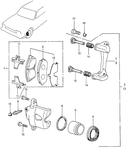 1982 Honda CIVIC HATCHBACK BOLT, CALIPER MOUNTING - (90107663670) 1982 Honda CIVIC HATCHBACK BOLT, CALIPER MOUNTING - (90107663670)