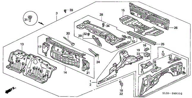 NSX REAR PANEL - REAR FRAME