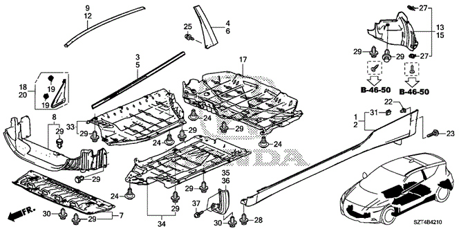 INTERIOR / BUMPER/MOLDING - SIDE SILL GARNISH for 2011 Honda CR-Z #1