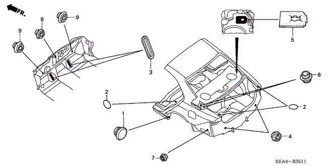 TSX SEDAN GROMMET (RR.)