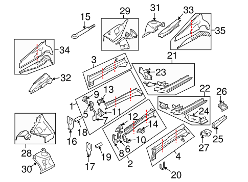 B9 Tribeca STRUCTURAL COMPONENTS & RAILS
