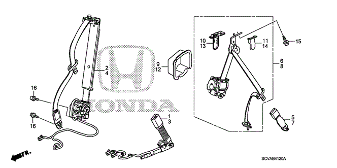 INTERIOR / BUMPER/SEAT BELTS for 2009 Honda ELEMENT #1