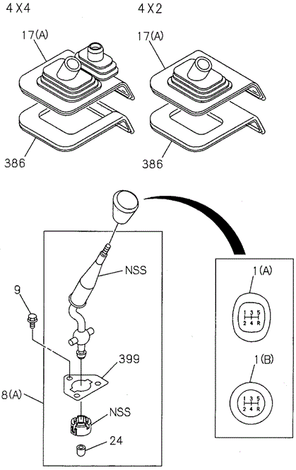 CHASSIS/SHIFT LEVER for 1996 Honda PASSPORT #1