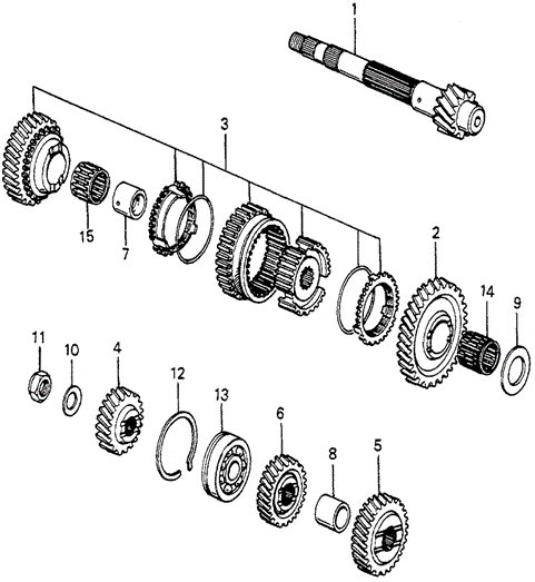 TRANSMISSION - MANUAL/MT COUNTERSHAFT - COUNTERSHAFTGEARS for 1985 Honda ACCORD SEDAN #1