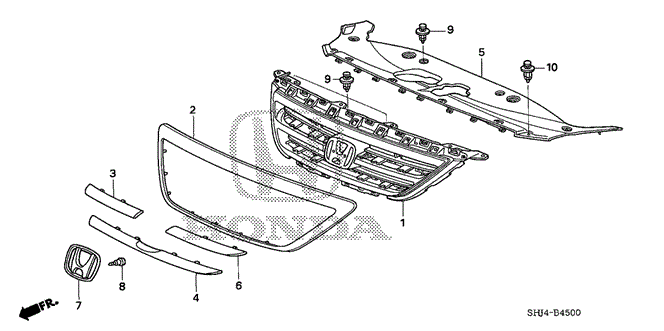 ODYSSEY FRONT GRILLE (-'07)