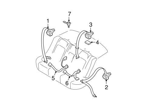 6 REAR SEAT BELTS