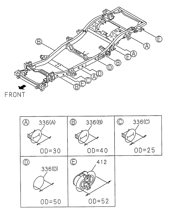 CHASSIS/FRAME - GROMMETS for 1998 Acura SLX #1