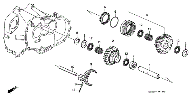 NSX 6MT REVERSE GEAR SHAFT