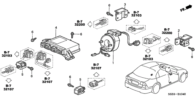 ELECTRICAL / EXHAUST / HEATER / FUEL/SRS UNIT for 2003 Honda CIVIC HYBRID #1