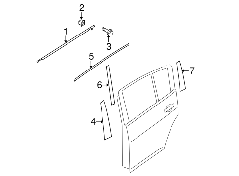 Versa EXTERIOR TRIM - REAR DOOR