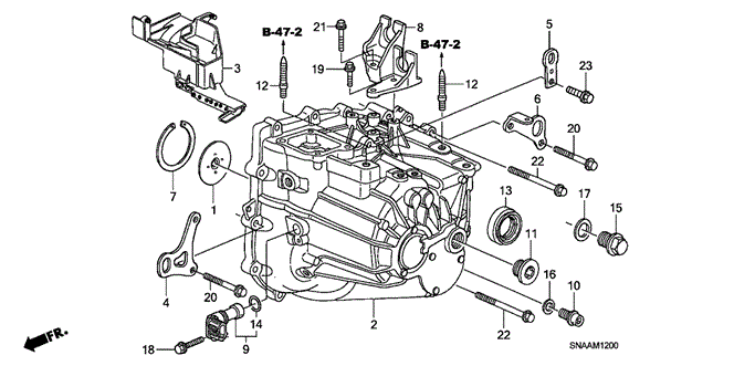 CIVIC SEDAN MT TRANSMISSION CASE (2.0L)