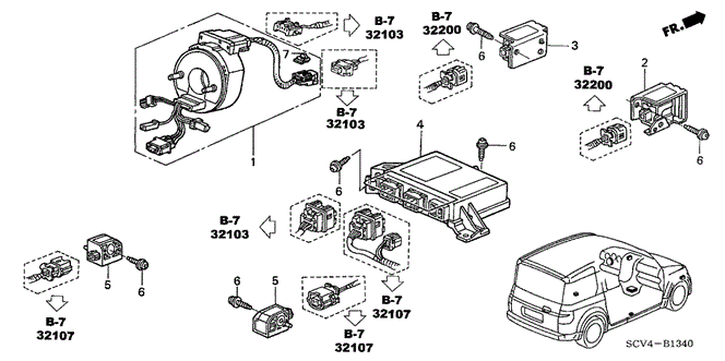 ELECTRICAL / EXHAUST / HEATER / FUEL/SRS UNIT for 2004 Honda ELEMENT #1