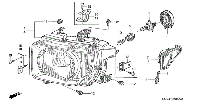 ELECTRICAL / EXHAUST / HEATER / FUEL/HEADLIGHT for 2004 Honda ELEMENT #1