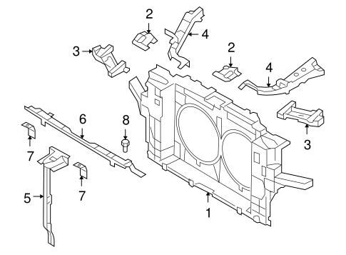 QX70 RADIATOR SUPPORT