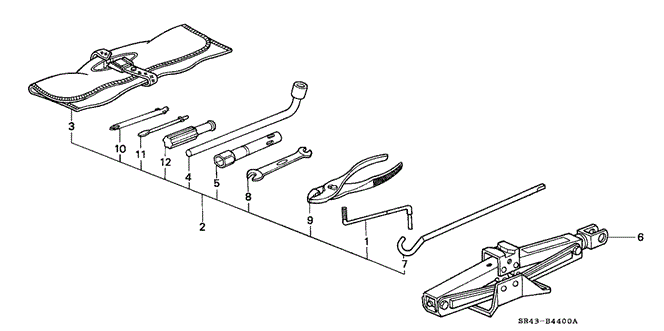 INTERIOR / BUMPER/TOOLS - JACK for 1992 Honda CIVIC SEDAN #1