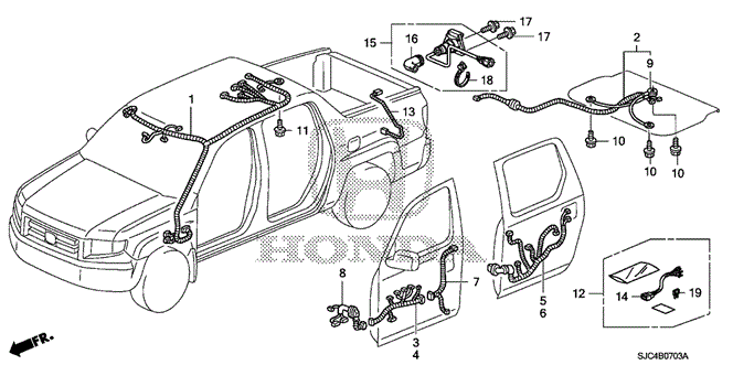 SUB CORD KIT, ELECTRIC BRAKE - 2010 Honda RIDGELINE (06320SZAA00) SUB CORD KIT, ELECTRIC BRAKE - 2010 Honda RIDGELINE (06320SZAA00)