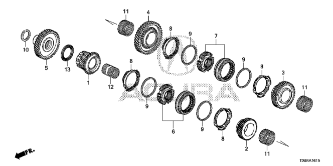 ILX AT GEARS (SECONDARY SHAFT) (DCT)
