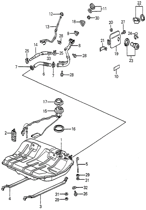 ELECTRICAL / EXHAUST / HEATER / FUEL/FUEL TANK for 1982 Honda ACCORD HATCHBACK #1