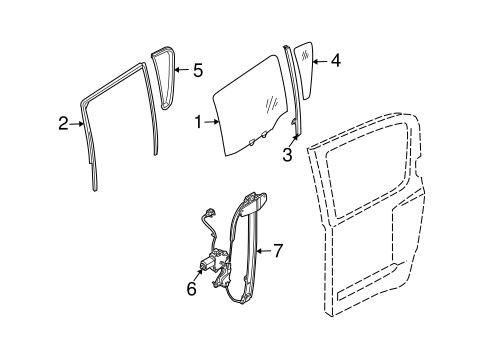 QX56 GLASS - REAR DOOR