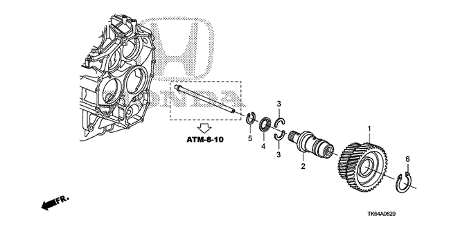 TRANSMISSION - AUTOMATIC/AT IDLE SHAFT for 2009 Honda FIT #1