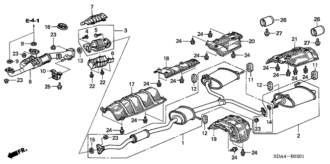 ELECTRICAL / EXHAUST / HEATER / FUEL/EXHAUST PIPE (V6) for 2003 Honda ACCORD SEDAN #1