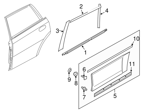 Grand Vitara EXTERIOR TRIM - REAR DOOR