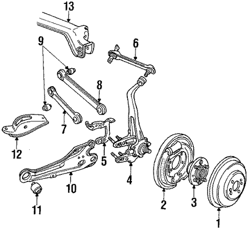 1989 Honda ACCORD SEDAN BRACKET, L. RR. KNUCKLE (DISK) - (52217SE0930) 1989 Honda ACCORD SEDAN BRACKET, L. RR. KNUCKLE (DISK) - (52217SE0930)