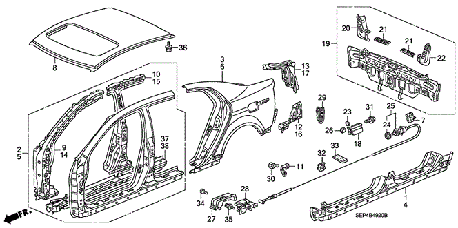TL OUTER PANEL - REAR PANEL