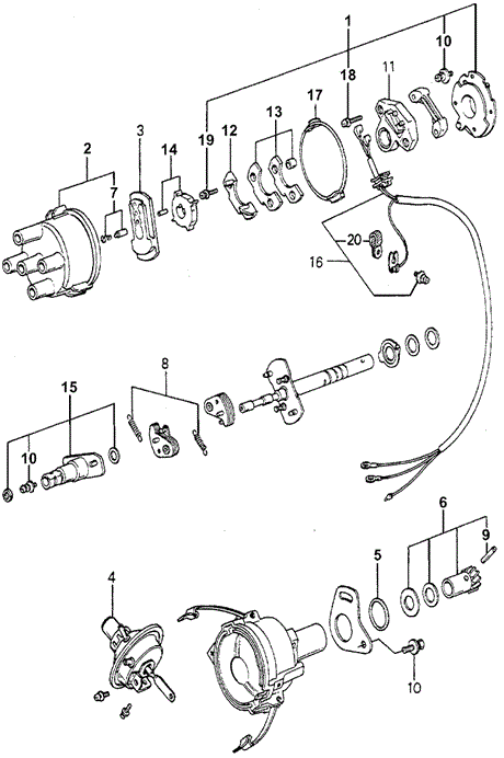 ENGINE/DISTRIBUTOR COMPONENTS (7) for 1981 Honda ACCORD HATCHBACK #1