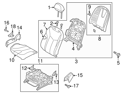 Veloster PASSENGER SEAT COMPONENTS