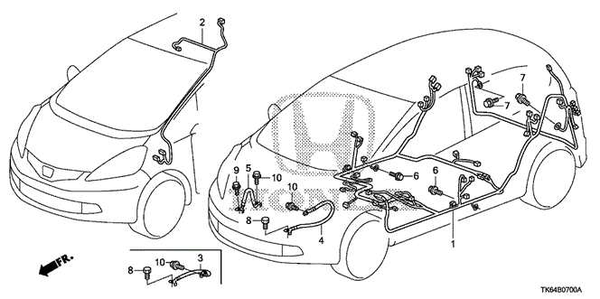 ELECTRICAL / EXHAUST / HEATER / FUEL/WIRE HARNESS (1) for 2009 Honda FIT #1