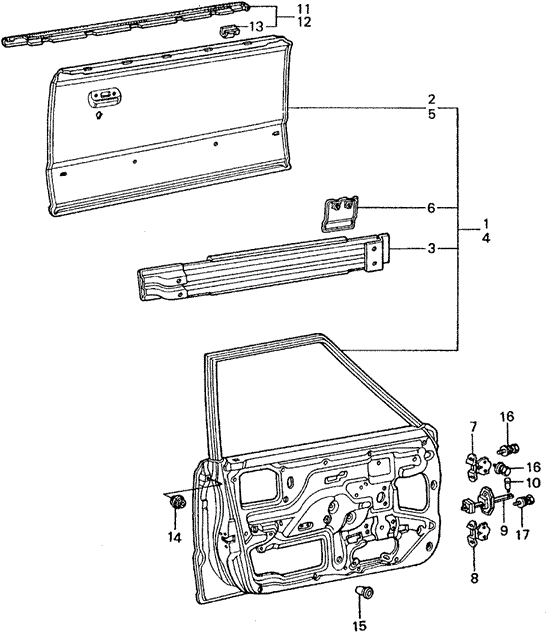 BODY / AIR CONDITIONING/FRONT DOOR PANELS for 1982 Honda CIVIC SEDAN #1