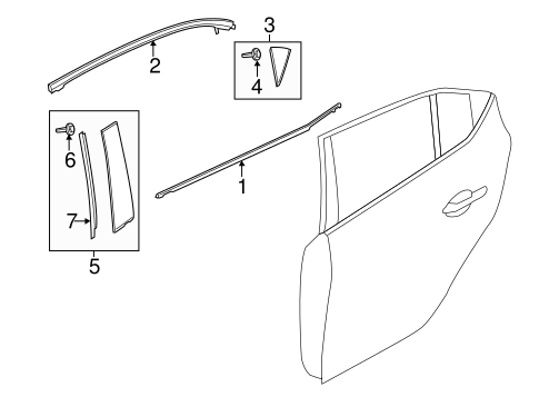3 EXTERIOR TRIM - REAR DOOR