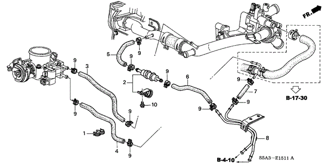 ENGINE/WATER HOSE (2) for 2001 Honda CIVIC SEDAN #1