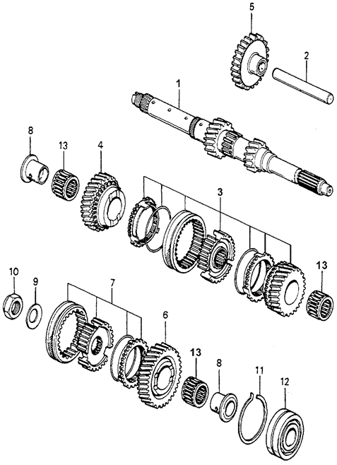TRANSMISSION - MANUAL/MT MAINSHAFT - MAINSHAFT GEARS for 1982 Honda ACCORD HATCHBACK #1