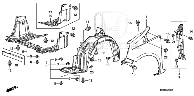 BODY / AIR CONDITIONING/FRONT FENDER for 2009 Honda FIT #1
