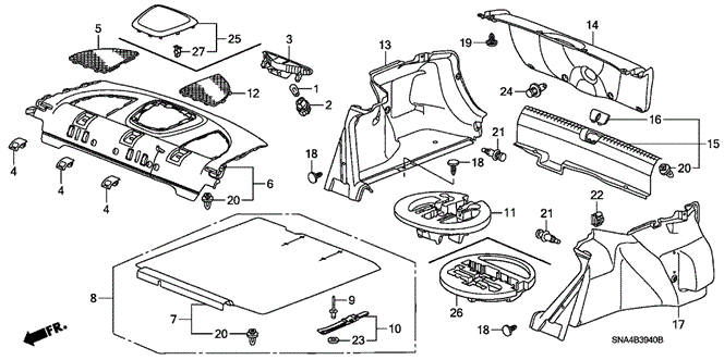 INTERIOR / BUMPER/REAR TRAY - TRUNK LINING for 2006 Honda CIVIC SEDAN #1