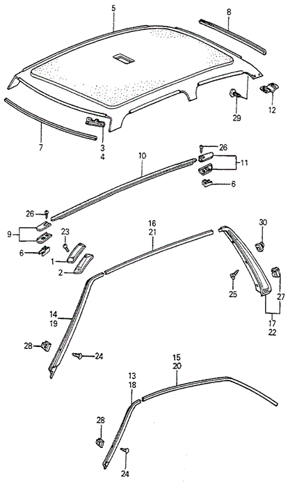 INTERIOR / BUMPER/HEADLINER TRIM for 1983 Honda ACCORD SEDAN #1