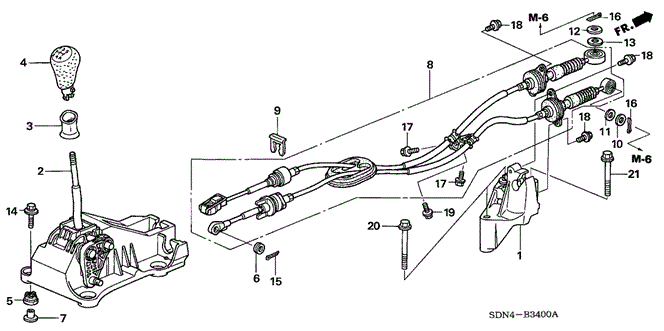 CHASSIS/SHIFT LEVER (L4) for 2004 Honda ACCORD COUPE #1