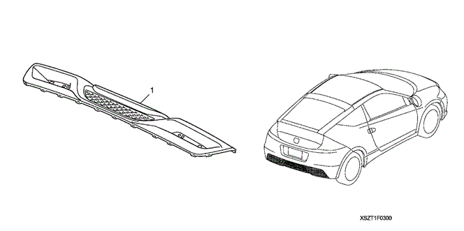 ACCESSORIES/SPOILER, REAR DIFFUSER for 2012 Honda CR-Z #1