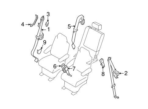 QX56 SECOND ROW SEAT BELTS