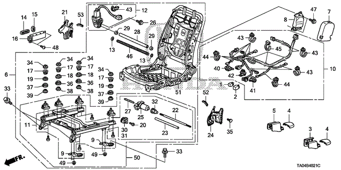 INTERIOR / BUMPER/FRONT SEAT COMPONENTS (R.) (4WAY POWER SEAT) for 2010 Honda ACCORD SEDAN #1