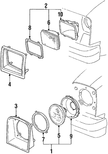 Chevette HEADLAMP COMPONENTS