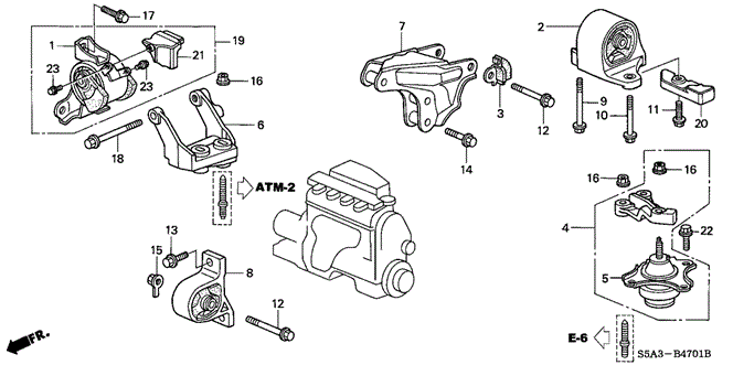 CIVIC SEDAN ENGINE MOUNTS (AT) (1)