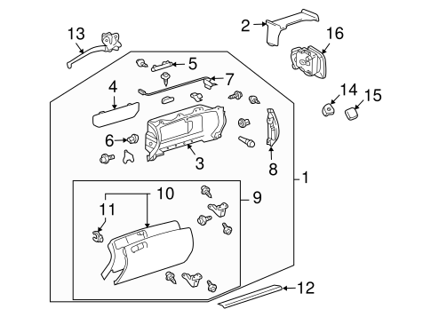 LS430 GLOVE BOX