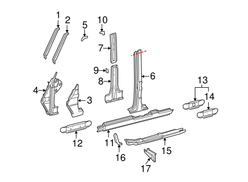 G500 CENTER PILLAR & ROCKER