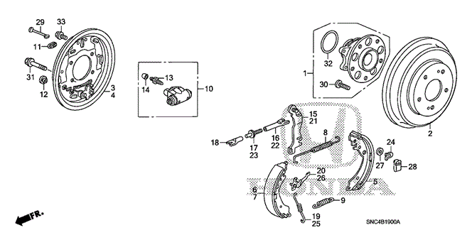 CIVIC HYBRID REAR BRAKE (DRUM) (KA / KC)